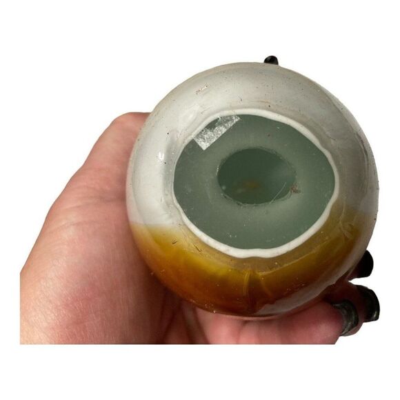 Vintage Brown & White Blown Glass Wide Eye Owl Paperweight Figurine 5 x2.5” MCM - Picture 6 of 8